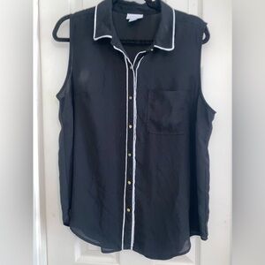Liz Claiborne Black Top with White Accents